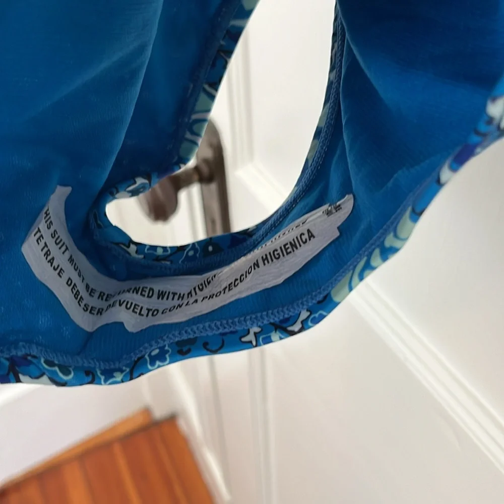 Rhode for Target blue zinnia floral print swimsuit